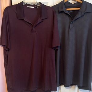 Men's Polo Shirt - Burgundy and Dark Gray